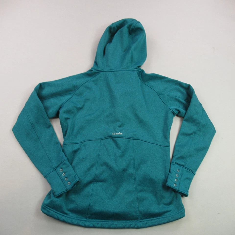 Chaqueta Cabelas Niñas Mediana Manga Larga Bolsillos Ligera Con Capucha Verde Foto 4 de 4