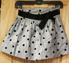United Colors Of Benetton Grey Skirt With Black Polka Dots Girls Size L 8-9
