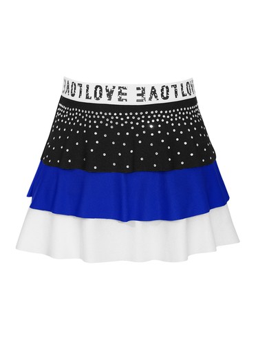 Kids Girls Dress Ruffled Skirt Tiered Dancewear Cheerleading Christmas A-Line - Picture 27 of 46
