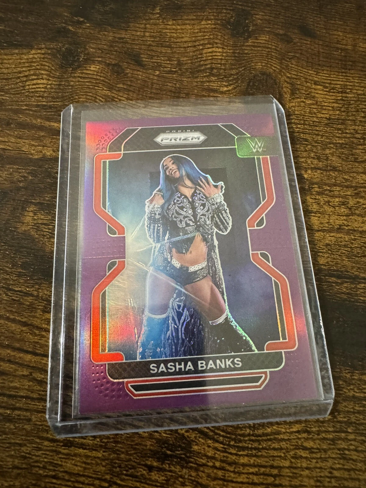 2022 Panini Prizm WWE AEW Purple Prizm #102 Sasha Banks /149 Mercedes Mone