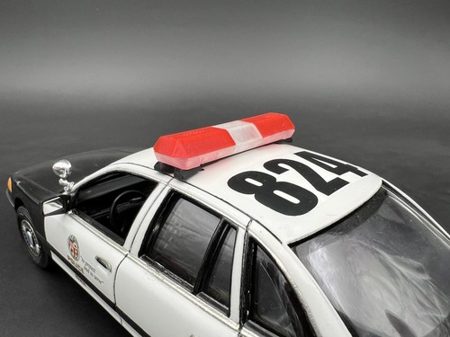 1/24 25 Scale Clear Red Code 3 MX7000 Lightbar Internal Lens Police Sheriff Fire - Picture 9 of 10