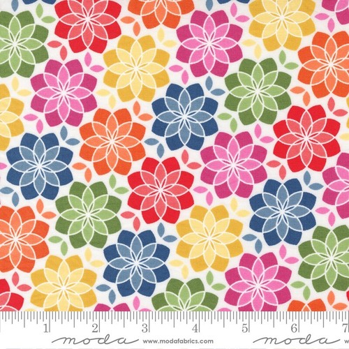 ZINNIA HONEY BUN Moda QUILT Fabric 1.5"x44" Strips Bright florals April 24130HB - Picture 4 of 21