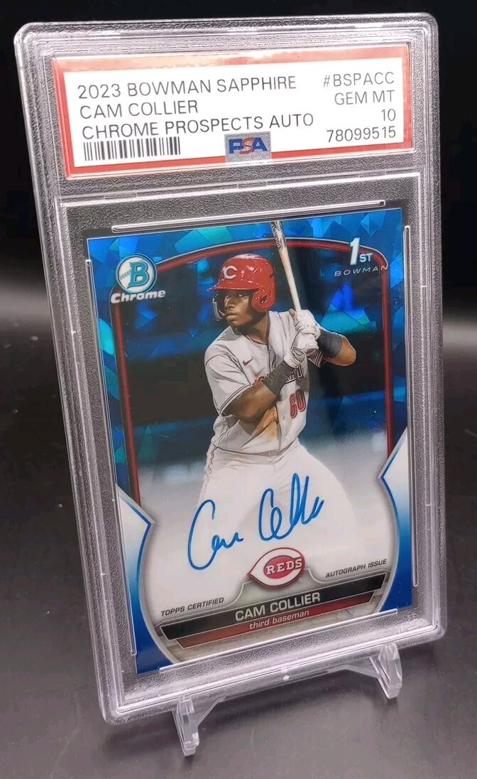 2023 Bowman Sapphire Cam Collier Chrome Prospects Auto 1st PSA 10