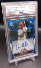 2023 Bowman Sapphire Cam Collier Chrome Prospects Auto 1st PSA 10