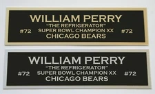 William Perry nameplate for signed autographed jersey football helmet or photo
