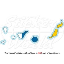 CANARIE ISOLE Spagna Isole Canarie Mappa-Bandiera, 140mm Vinile Adesivo