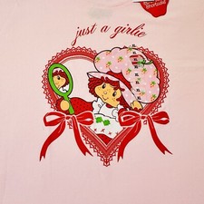 1980s Retro Style Strawberry Shortcake XL Extra Lg Pink Short Sleeve T-Shirt Top