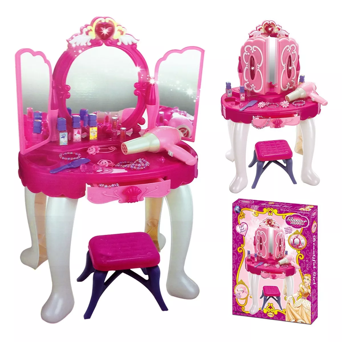 Ensemble de jouets de maquillage de beauté dressing Table de