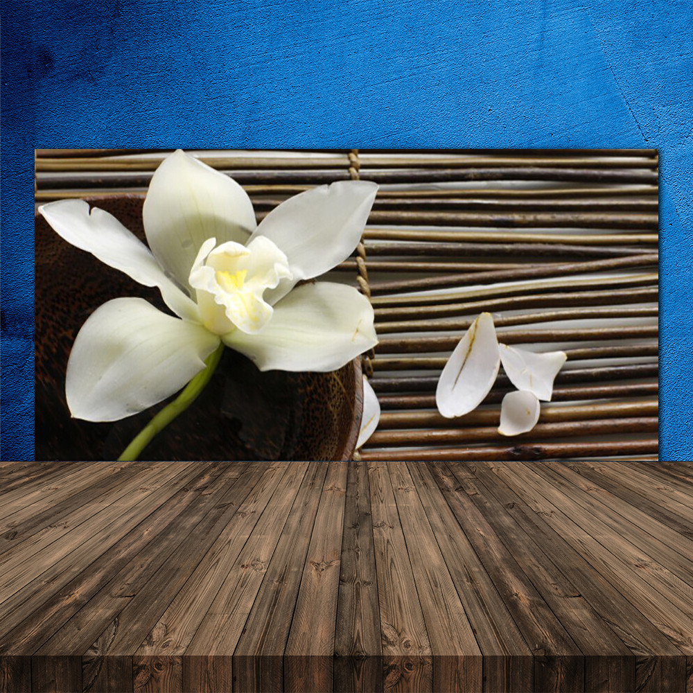Crédence de cuisine en verre panneau de protection 120x60 cm fond de hotte floral