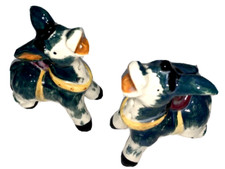 Juego de coctelera de cerámica vintage burro salero y pimienta verde blanco Japón