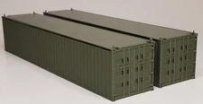 Set of 2 - HO Scale 40' Ft Shipping Containers - Green - Train Freight Stacking 