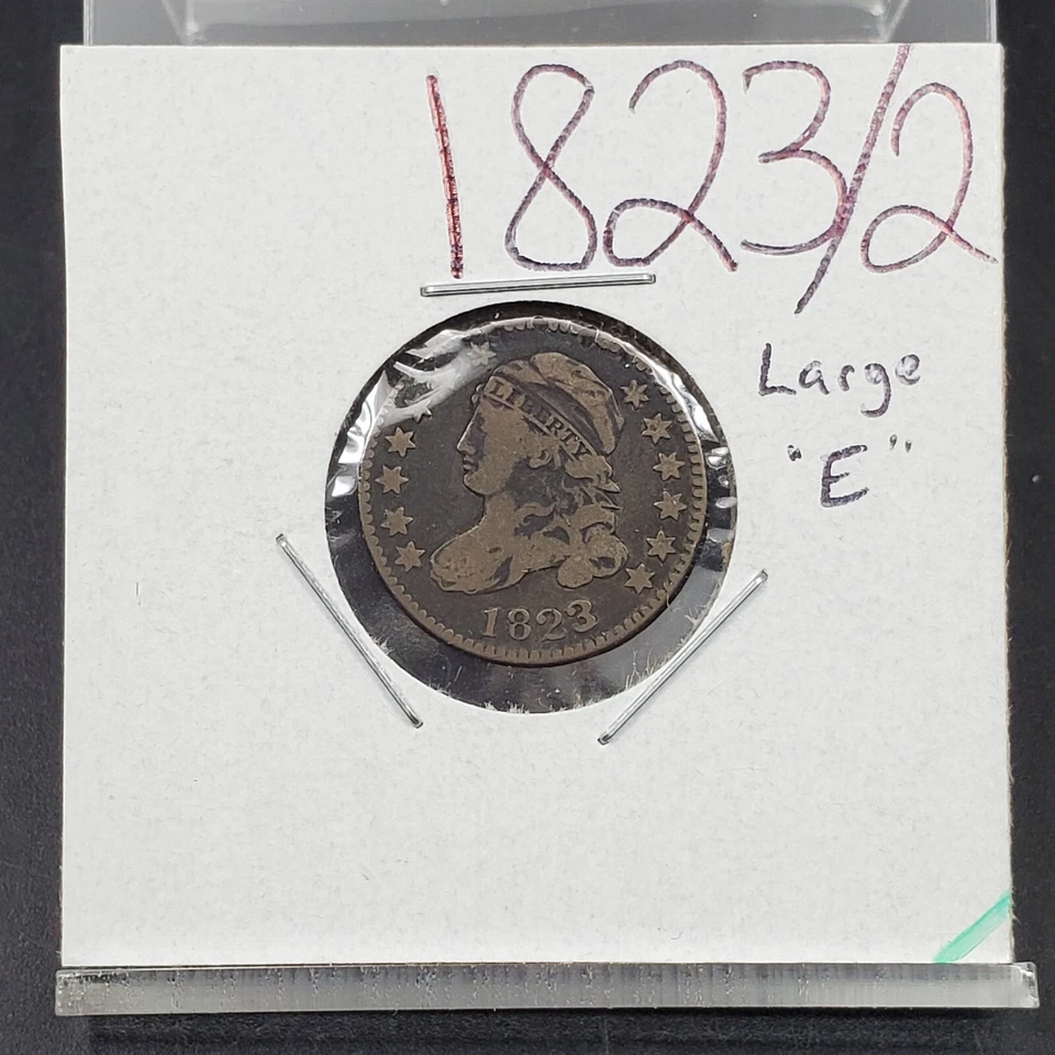 1823/2 10c Capped Bust Silver Dime Coin Fine Details Circ Rim damage - Изображение 4 из 4