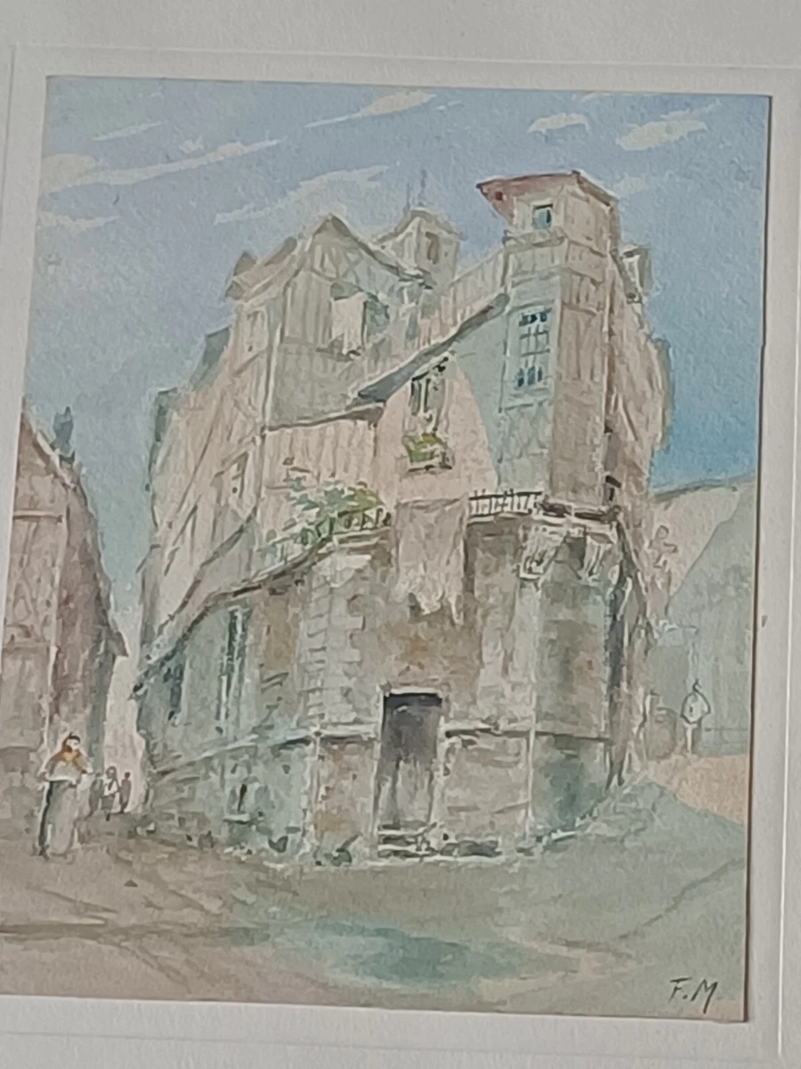 TABLEAU ANCIEN HUILE sur toile signé paysage impressionnisme ciel