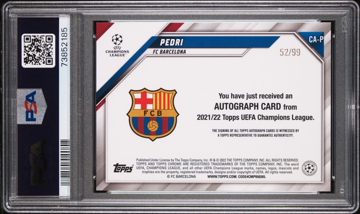 21/22 Topps Chrome UCL Green Barcelona Pedri Auto 52/99 PSA 10 | eBay