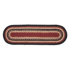 New Farmhouse Rustic Primitive RED BLACK BRAIDED JUTE Table Runner 27"