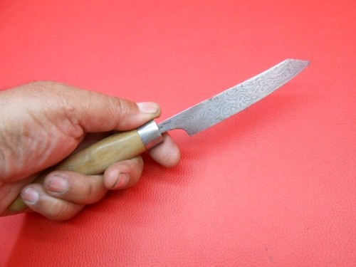 Cuchillo de mesa de acero Damasco hecho a mano personalizado mango de madera de teca piezas C031 - Imagen 10 de 10
