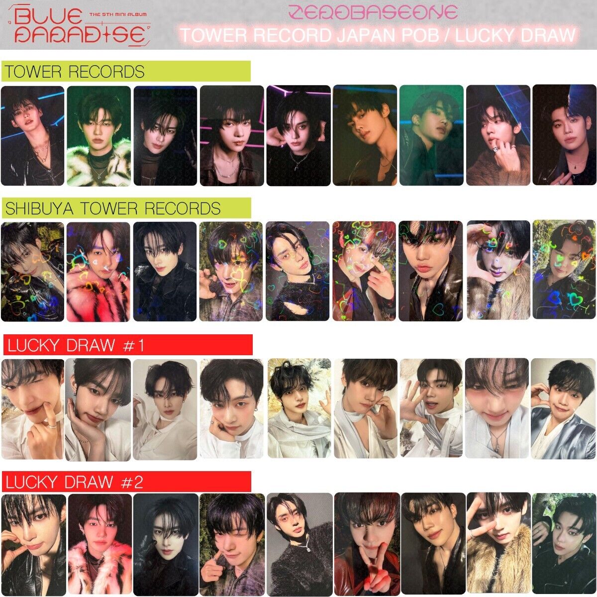 ZB1 BLUE PARADISE JAPAN POB LUCKY DRAW PHOTOCARD TOWER ZB1 BLUE PARADISE JAPAN POB LUCKY DRAW PHOTOCARD TOWER