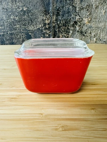 Vintage Pyrex Glass Refrigerator Dish Lid Primary Red #501 MCM