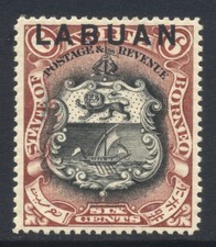 North Borneo Labuan 1897-1901 6c SG93b Mint Cat &pound;15