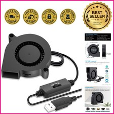 GDSTIME 50mm USB Blower Fan with 3 Speeds Control 5015 5V Turbine Turbo Fan