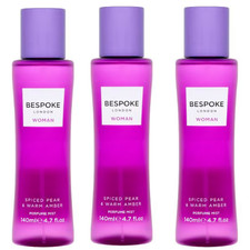 3X Bespoke Woman Spiced Pear & Warm Amber E-D Perfume Mist 140Ml SALE SEALED UK
