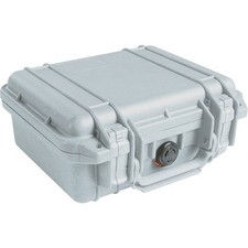 Pelican 1200 Watertight Mini-S Hard Case With Foam Insert - Silver