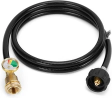 WADEO 6 Feet Propane Tank Extension Hose with Gauge, 6FT, / 