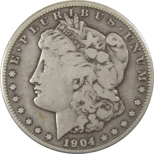 1904 S Morgan Silver Dollar VG Very Good $1 Coin SKU:I24607