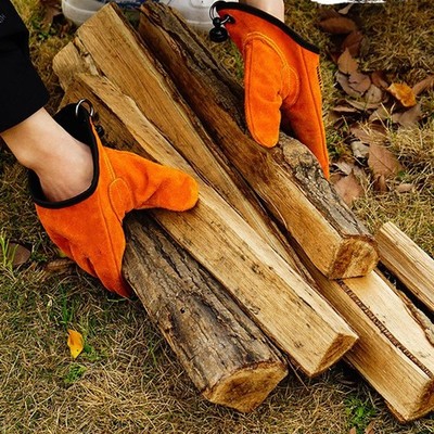 Rindsleder Grillhandschuhe hitzebeständig mit schwer entflammbarem Futter für