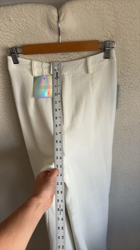 Pantalón Missguided Premium Crepe Pierna Ancha Mujer Talla 4 Blanco Foto 4 de 4