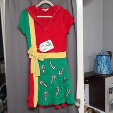 No Boundaries Juniors/Womens Christmas Hooded Sweater Dress L-11/13 GUC