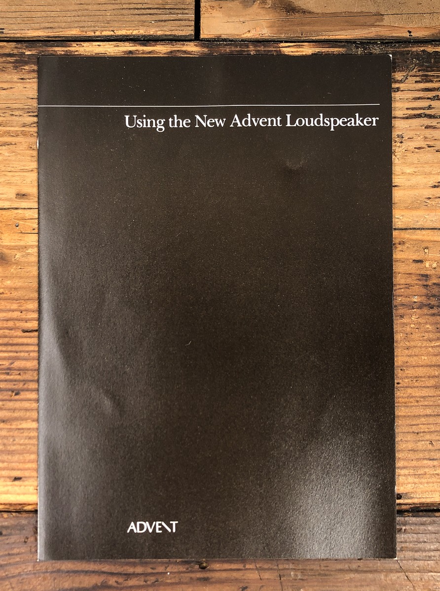 Advent New Advent Speaker Owners / User Manual *Original*