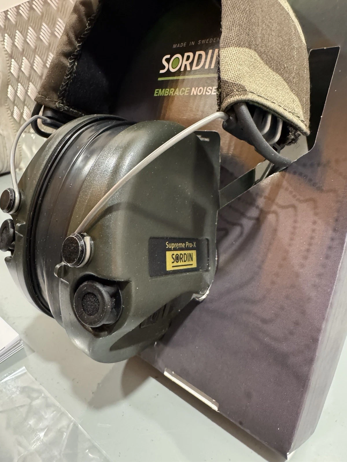 Sordin Supreme Pro-X Headband Green Camo Headset 75302-X-G-S Brand New 8