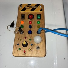 Montessori Toddler Busy Board Wooden Sensory Board LED Lights  Switches TESTED