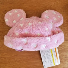 NEW Tokyo Disney Mickey Minnie Mouse Ears Hat Cap Fluffy Pink Heart 2025 US SHIP