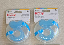 2 Nuby Teethe-eez 100 Silicone Teether Gum Massager Baby Teething Ring Sealed