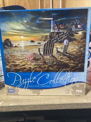 Puzzle Collection 750 Pcs Moonrise Over Stone Cottage Interlocking Sealed New