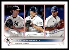 2022 Topps AL Wins Leaders (Gerrit Cole/Chris Flexen/Steven Matz) LL, UER New