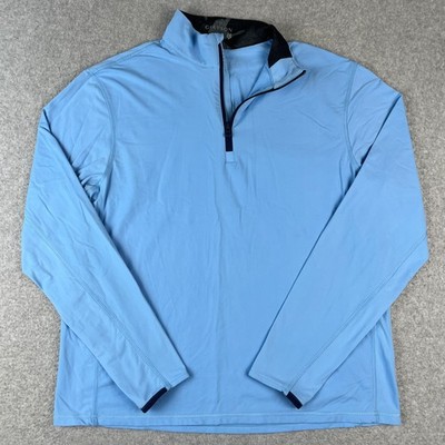 Greyson Golf Tate Quarter Zip Stretch Performance Pullover Large Mens Blue