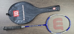 Wilson Badminton Titanium Ti Power Racket & Matching Case Blue Graphite 90g