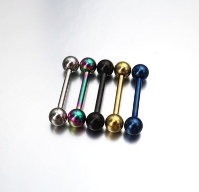 Zungenstange Zungengerade Barbell Piercing Ohr Nipple 316L Chirurgischer Stahl
