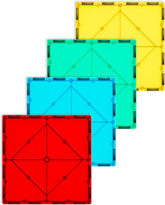 4PCS Large Magnetic Tiles 3D Building Blocks STEM Toy for Kids 3+