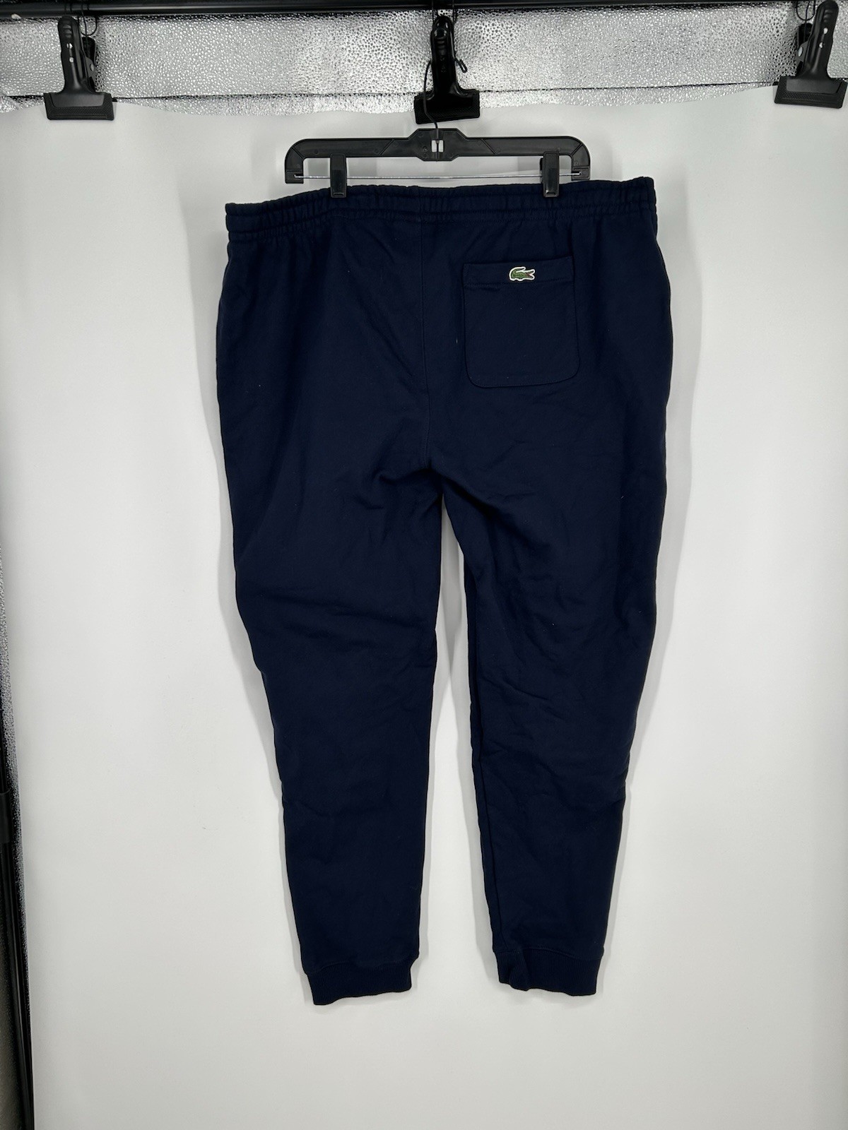 Lacoste Tapered Fleece Pants Joggers Sweatpants Navy Blue Drawstring Mens 3XL thumbnail 2