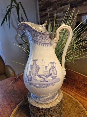 Antiker Deckel Krug von Mayer & Elliot Dekor Etruscan Vases Steingut Kanne