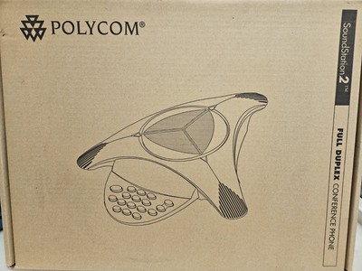 Polycom SoundStation2 Expandable Conference Phone 2201-16200-601 w Wall Module