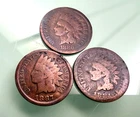 80's COLLECTION- NICE GRADE LOT OF 1880, 1884 & 1887 INDIAN HEAD PENNY- #41867
