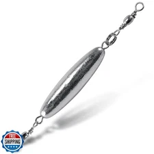 Dr.Fish 10 Pack in-line Trolling Sinkers with Double Swivel Torpedo Weight Le