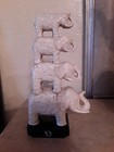 Vintage Carved Stacked 4 Elephants Resin Sculptured Figure — photo 1
