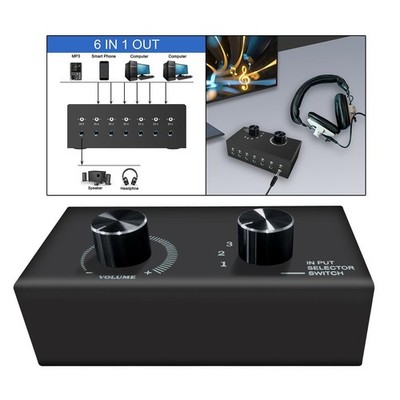 Audio Switch 3,5-mm-Audio-Switcher mit 3,5-mm-Audiokabel für Kopfhörer