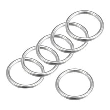 316 Stainless Steel Round Welded Circle O-Ring 30mm 1.18" ID 4mm Thickness 6pcs